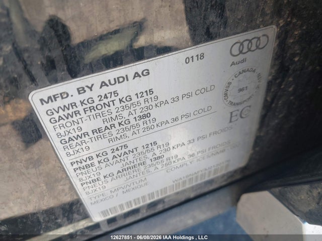 WA1BNAFY3J2120176 Audi Q5 2.0t Progressiv