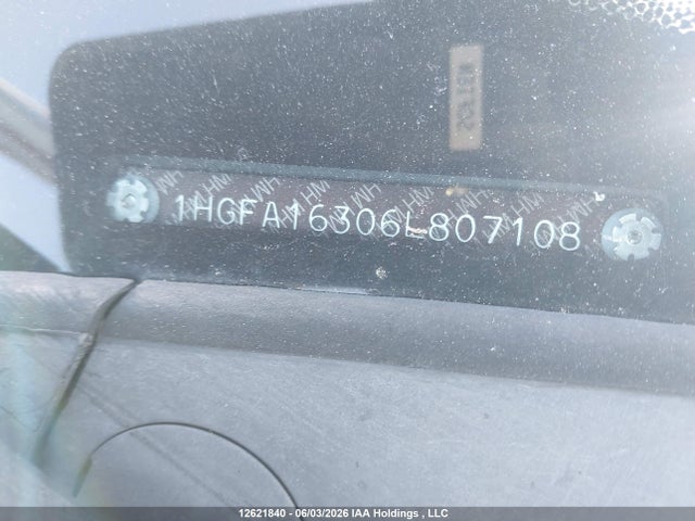 Продаж на аукціоні авто 2006 Honda Civic Dx-g, vin: 1HGFA16306L807108, номер лоту: 12621840