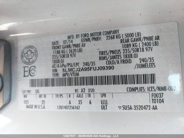 Lincoln MKC 2015 5LMCJ2A95FUJ09390 Image 18