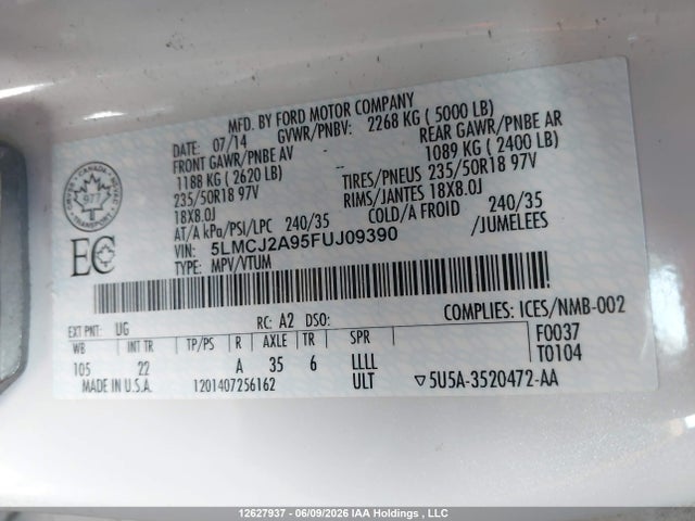 Lincoln MKC 2015 5LMCJ2A95FUJ09390 Image 9