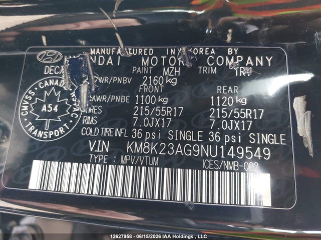 Продаж на аукціоні авто 2022 Hyundai Kona Electric Preferred, vin: KM8K23AG9NU149549, номер лоту: 12627958