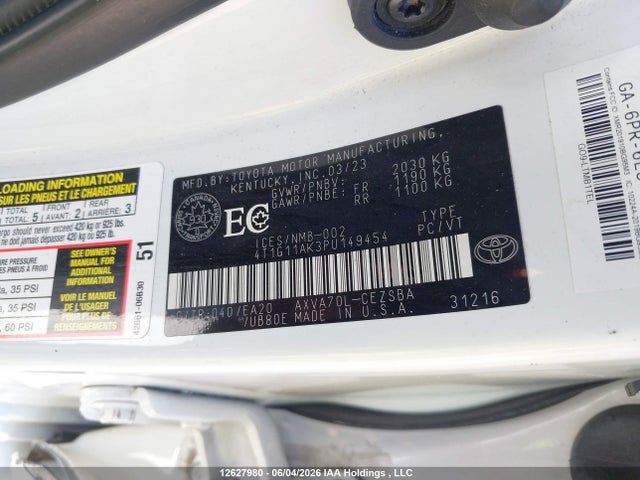 Продаж на аукціоні авто 2023 Toyota Camry Se Night Shade/se, vin: 4T1G11AK3PU149454, номер лоту: 12627980