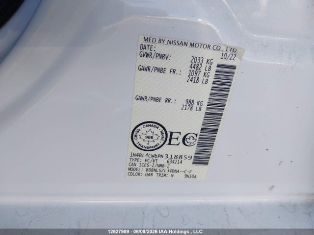 Nissan ALTIMA SR 2023 1N4BL4CW6PN318859 Image 9