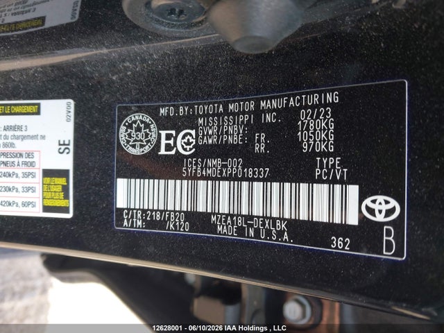 Toyota COROLLA LE 2023 5YFB4MDEXPP018337 Image 9