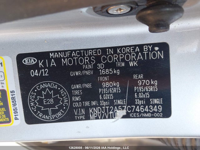 2012 Kia Soul მანქანა იყიდება აუქციონზე, vin: KNDJT2A57C7464349, აუქციონის ნომერი: 12628008