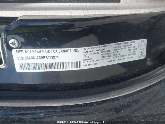 2C4RC1ZG6RR152274 Chrysler Grand Caravan Sxt