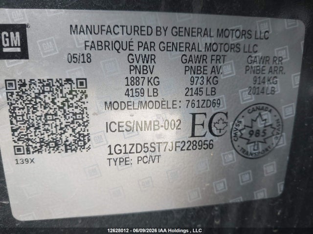 Chevrolet MALIBU LT 2018 1G1ZD5ST7JF228956 Image 19