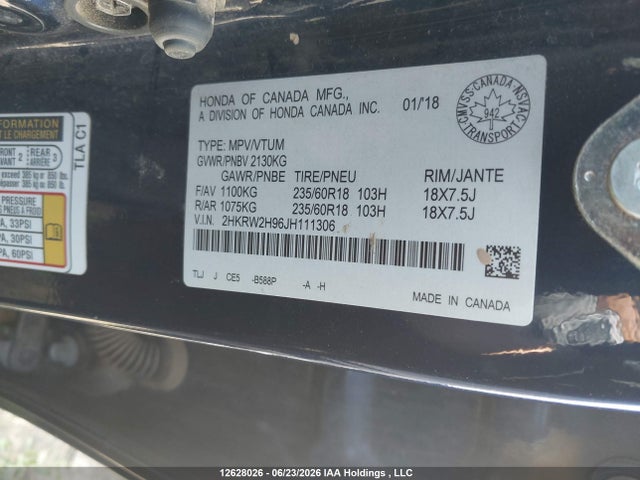 Honda Cr-v Touring 2018 2HKRW2H96JH111306 Image 9