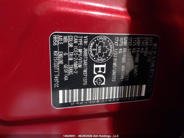 Aukcja sprzedaży 2026 Nissan Rogue S, vin: JN8BT3AB1TW371370, numer aukcji: 12628051