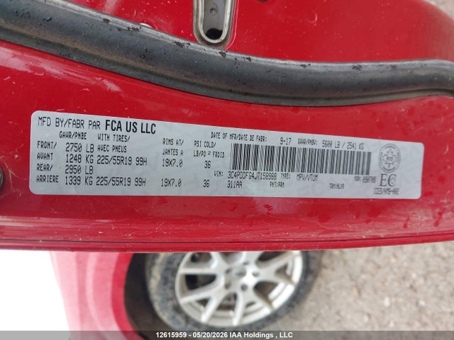Продажа на аукционе авто 2018 Dodge Journey Gt, vin: 3C4PDDFG4JT158988, номер лота: 12615959