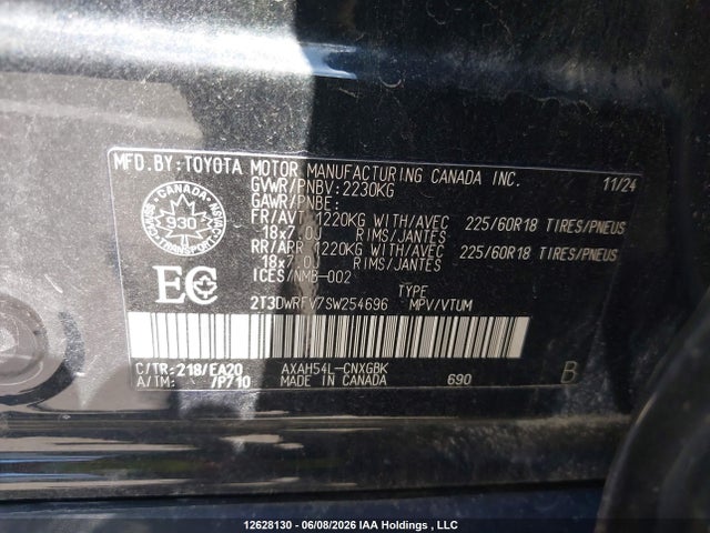 Продажа на аукционе авто 2025 Toyota Rav4 Hybrid Limited, vin: 2T3DWRFV7SW254696, номер лота: 12628130