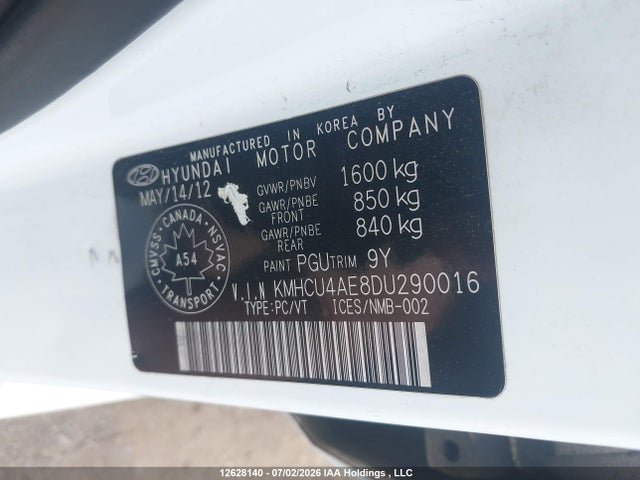 Продажа на аукционе авто 2013 Hyundai Accent Gls, vin: KMHCU4AE8DU290016, номер лота: 12628140