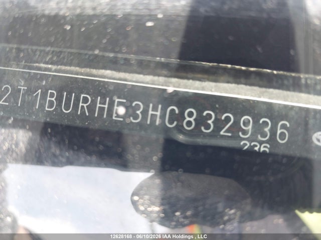 12628168 :رقم المزاد ، 2T1BURHE3HC832936 vin ، 2017 Toyota Corolla L/le/xle/se/xse مزاد بيع