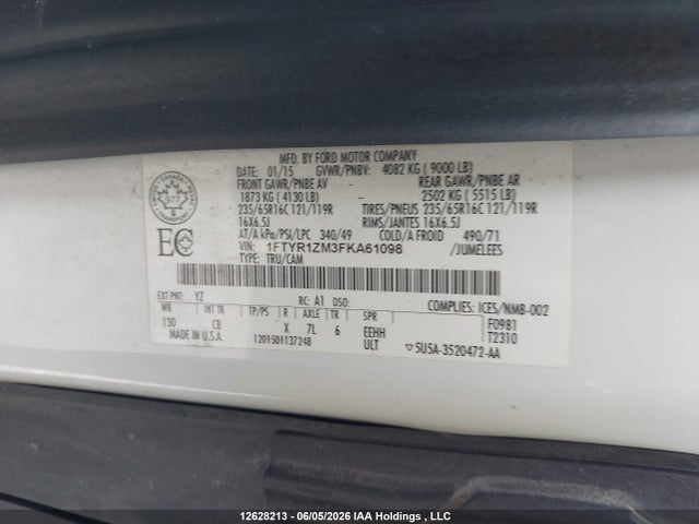 1FTYR1ZM3FKA61098 Ford Transit T-250
