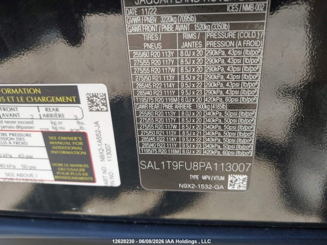 SAL1T9FU8PA113007 Land Rover Range Rover Sport Dynamic S