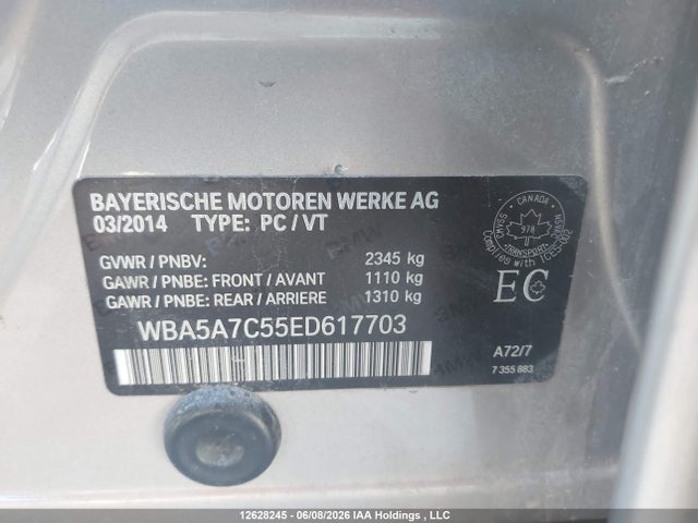 BMW 5 Series 2014 WBA5A7C55ED617703 Image 9