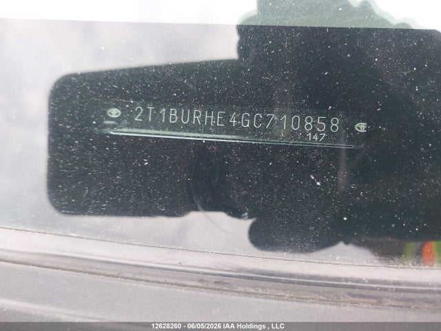 12628260 :رقم المزاد ، 2T1BURHE4GC710858 vin ، 2016 Toyota Corolla مزاد بيع