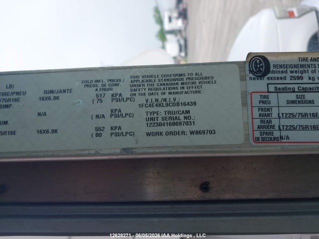 Aukcja sprzedaży 2012 Ford Econoline, vin: 1FC4E4KL9CDB16439, numer aukcji: 12628271