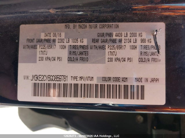 Mazda Cx-5 Touring 2016 JM3KE2CY6G0859781 Image 9