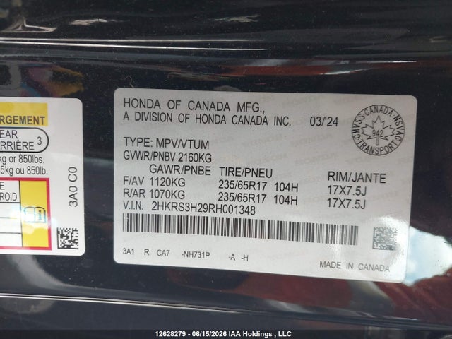 Honda CR-V 2024 2HKRS3H29RH001348 Image 9