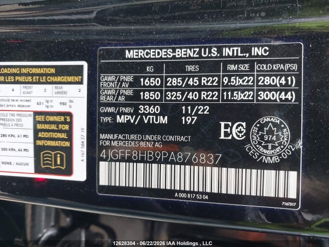 2023 Mercedes-benz Maybach Gls 600 4matic მანქანა იყიდება აუქციონზე, vin: 4JGFF8HB9PA876837, აუქციონის ნომერი: 12628304