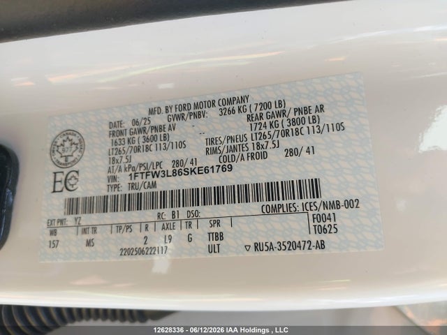 Ford F150 Xlt 2025 1FTFW3L86SKE61769 Image 9