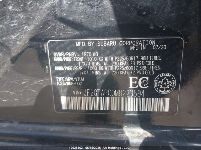 Subaru Crosstrek Premium 2021 JF2GTAPC0M8223594 Image 17