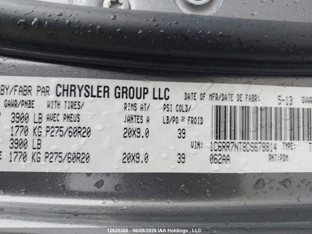Aukcja sprzedaży 2013 Ram 1500 Laramie, vin: 1C6RR7NT8DS678814, numer aukcji: 12628366