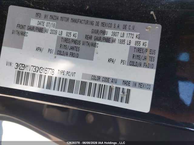 3MZBM1V73GM316778 Mazda 3 TOURING