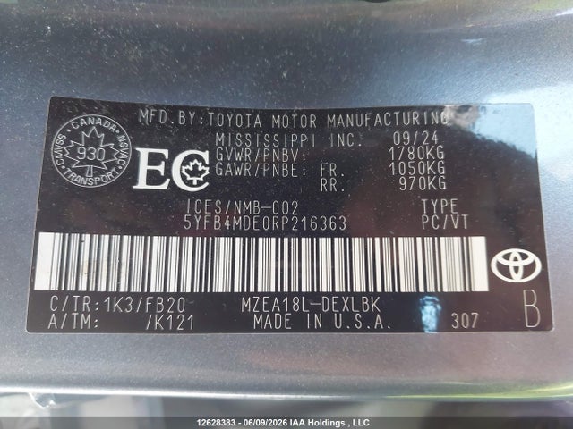 5YFB4MDE0RP216363 Toyota COROLLA LE