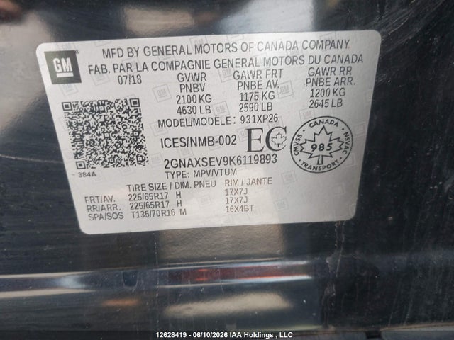 Chevrolet EQUINOX LS 2019 2GNAXSEV9K6119893 Image 19