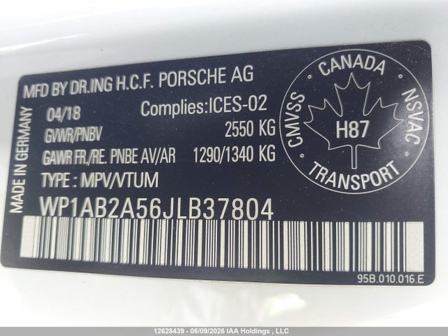 WP1AB2A56JLB37804 Porsche MACAN S