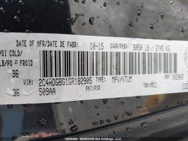 Dodge Grand Caravan Se 2016 2C4RDGBG1GR182905 Image 9