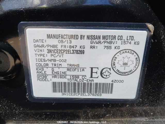 Продаж на аукціоні авто 2014 Nissan Versa Note, vin: 3N1CE2CP2EL378269, номер лоту: 12628462