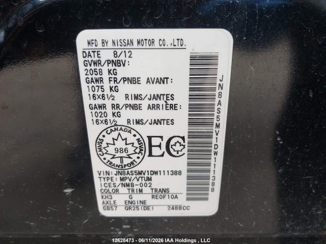 Продаж на аукціоні авто 2013 Nissan Rogue S/sv, vin: JN8AS5MV1DW111388, номер лоту: 12628473