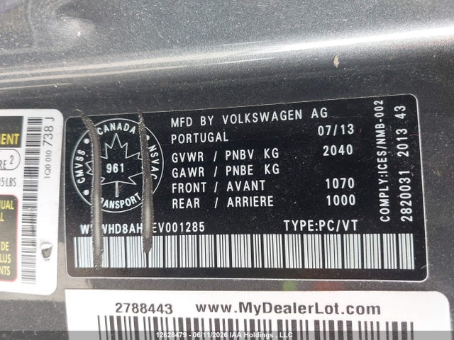 WVWHD8AH6EV001285 Volkswagen Eos Highline