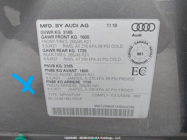 Audi E-tron Prestige 2019 WA1VABGE1KB024258 Image 9