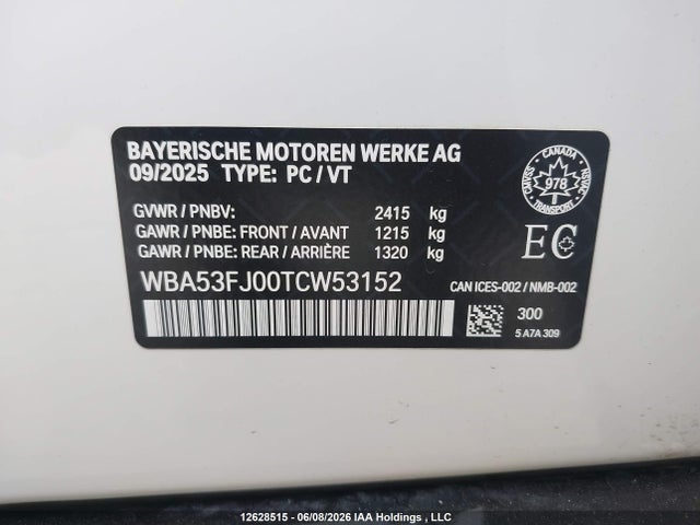 WBA53FJ00TCW53152 BMW 530 XI