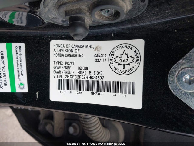 Honda Civic Lx 2017 2HGFC2F52HH024597 Image 19