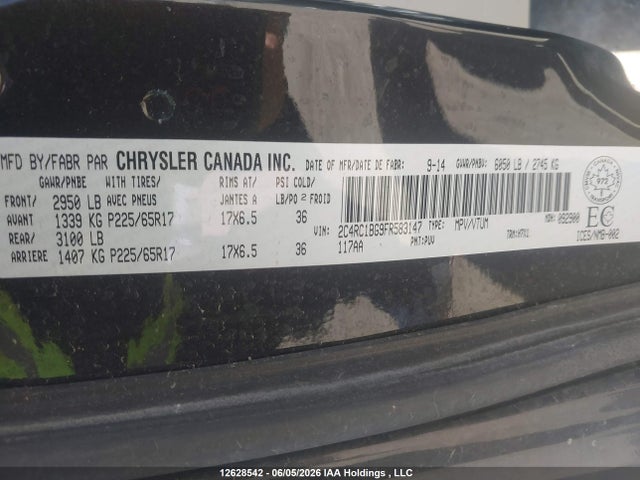 2C4RC1BG9FR583147 Chrysler Town &amp; Country Touring