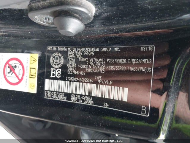 Продажа на аукционе авто 2016 Lexus Rx 350, vin: 2T2BZMCA4GC025084, номер лота: 12628583