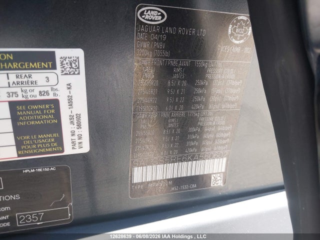 Land Rover Range Rover Supercharged 2019 SALGS5RE6KA560602 Image 9