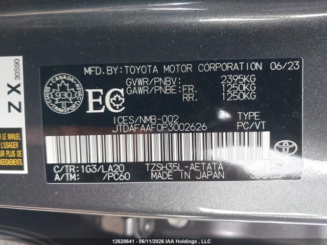 2023 Toyota Crown Platinum მანქანა იყიდება აუქციონზე, vin: JTDAFAAF0P3002626, აუქციონის ნომერი: 12628641