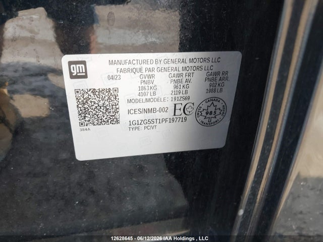 Продажа на аукционе авто 2023 Chevrolet Malibu Rs, vin: 1G1ZG5ST1PF197719, номер лота: 12628645
