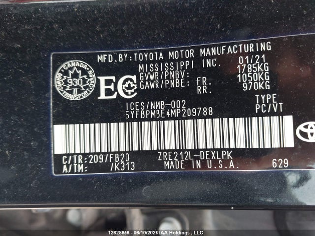 Toyota COROLLA LE 2021 5YFBPMBE4MP209788 Image 18