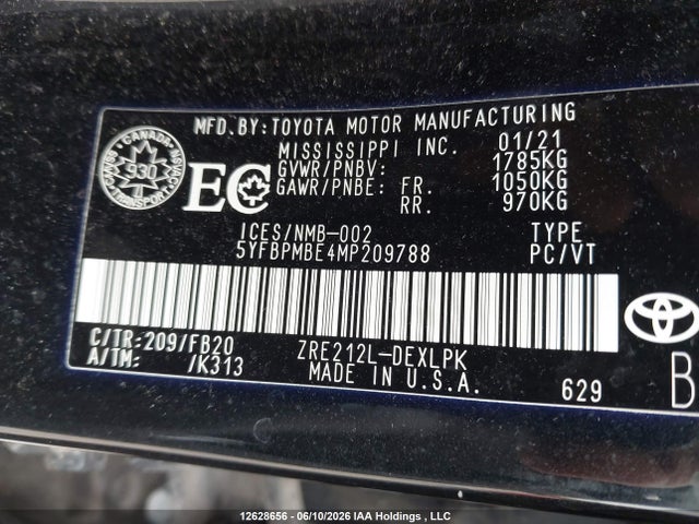 Toyota COROLLA LE 2021 5YFBPMBE4MP209788 Image 9