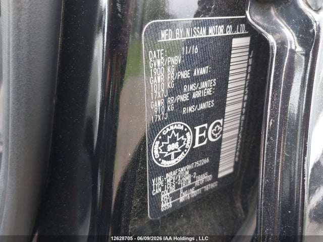 JN8AF5MV9HT752266 Nissan Juke S/sv/sl/nismo