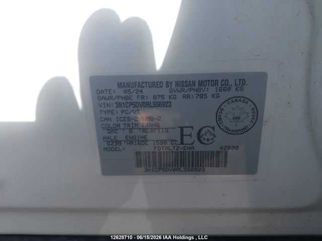 3N1CP5DV0RL556923 Nissan KICKS SR