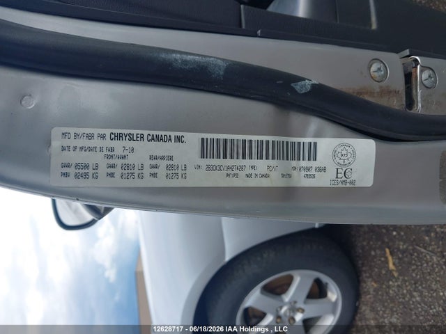 12628717 :رقم المزاد ، 2B3CK3CV1AH274287 vin ، 2010 Dodge Charger مزاد بيع