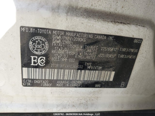 2023 Toyota Rav4 მანქანა იყიდება აუქციონზე, vin: 2T3R1RFVXPC369032, აუქციონის ნომერი: 12628762